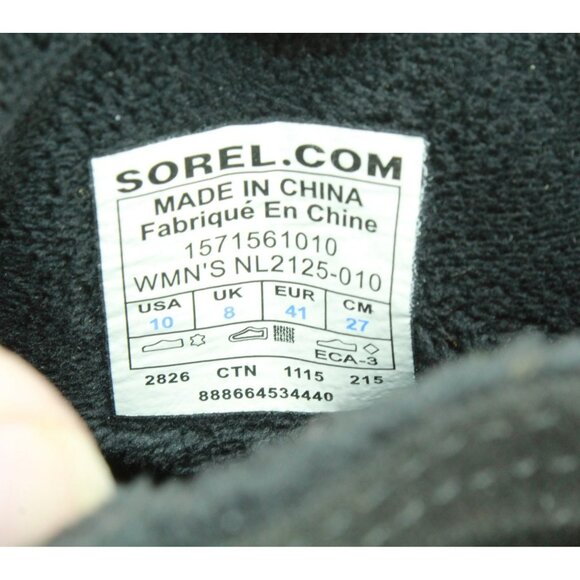 Sorel Fancy Lace II Black Suede Waterproof Insulated Winter Boots Size 10 - Picture 8 of 9